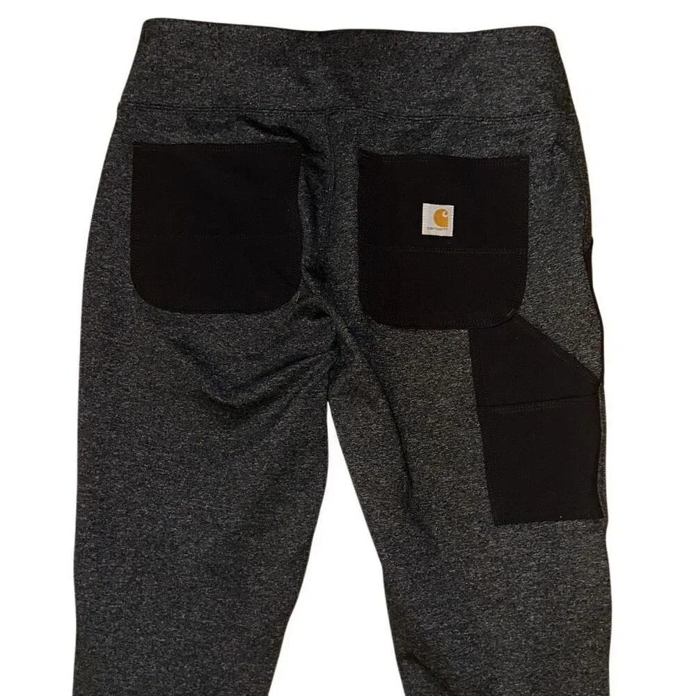 Carhartt FORCE FITTED lightweight UTILITY LEGGING women sz MED 8 gray/ black